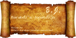 Barabás Jonatán névjegykártya